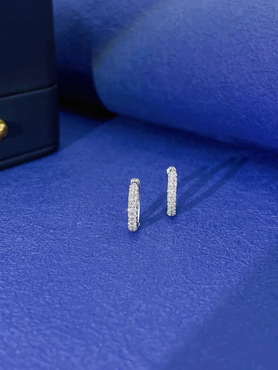 Two-and-a-Half Row Huggie Earrings view 1