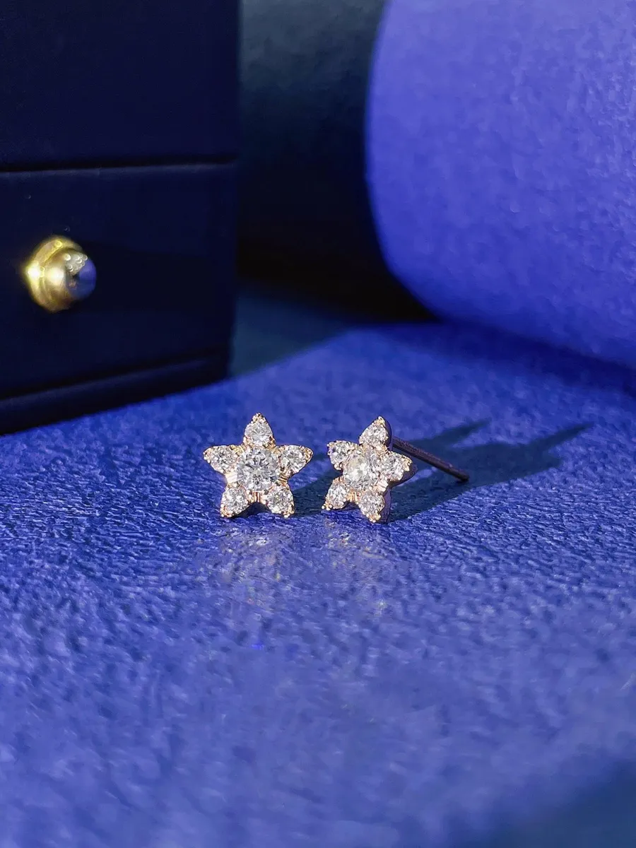 Star Halo Stud Earrings view 1