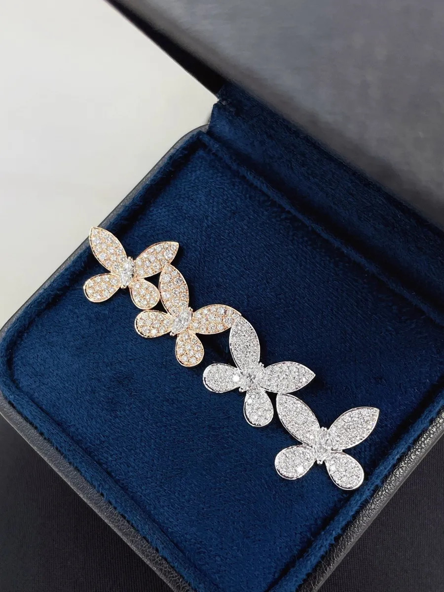 Marquise Pavé Butterfly Stud Earrings view 1