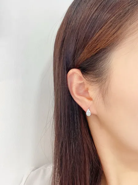 Pear Solitaire Huggie Earrings