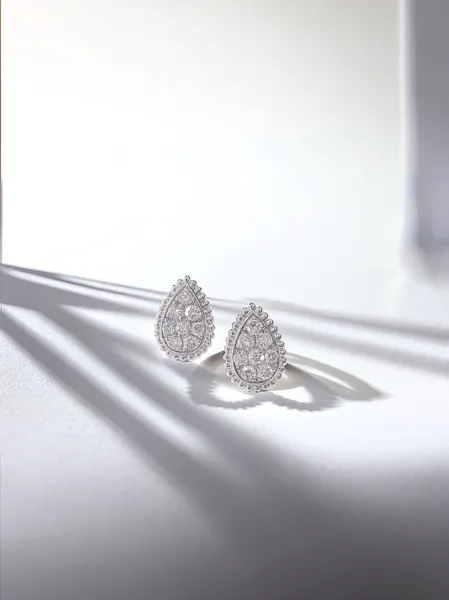 Vintage Pear Diamond Stud Earrings