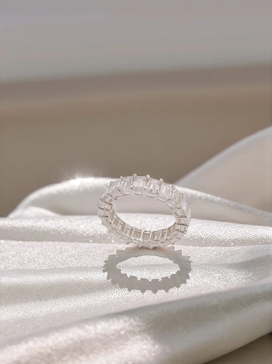 Emerald-Cut Full Eternity Band view 1