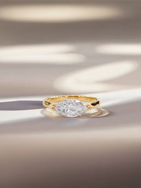 Yellow Gold Minimalist Marquise Ring
