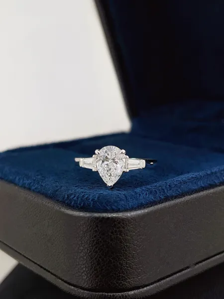 Pear Three-Stone Ring