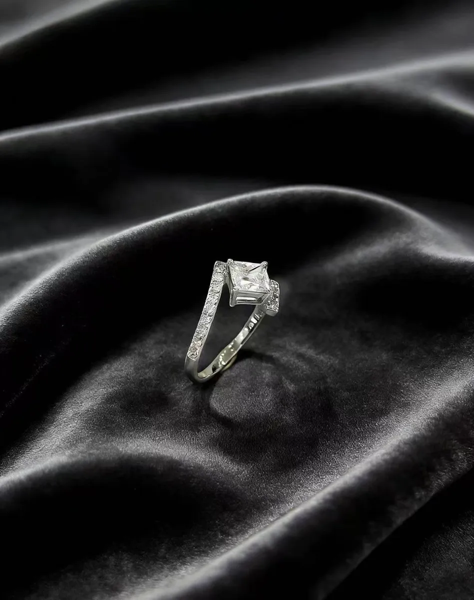 Princess-Cut Crossover Ring view 1