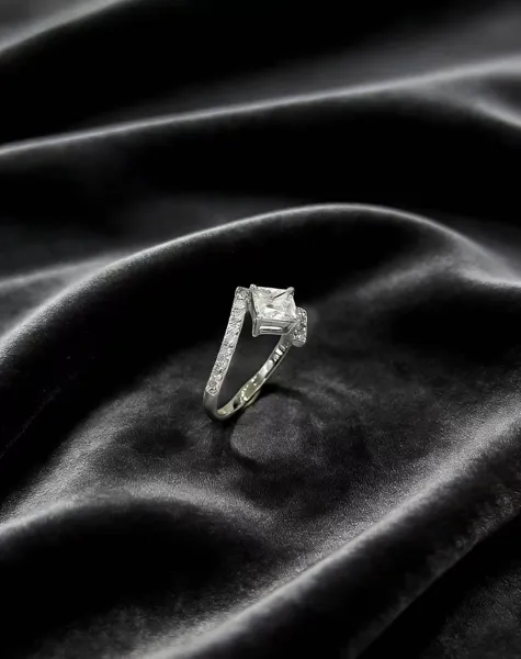 Princess-Cut Crossover Ring