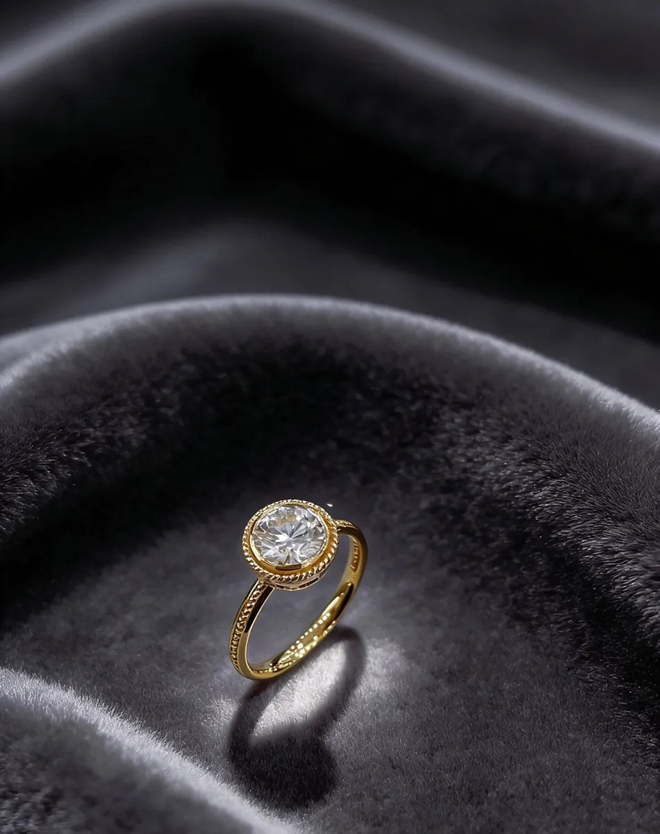 Golden Vine Solitaire Ring view 1