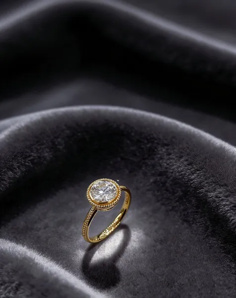 Golden Vine Solitaire Ring