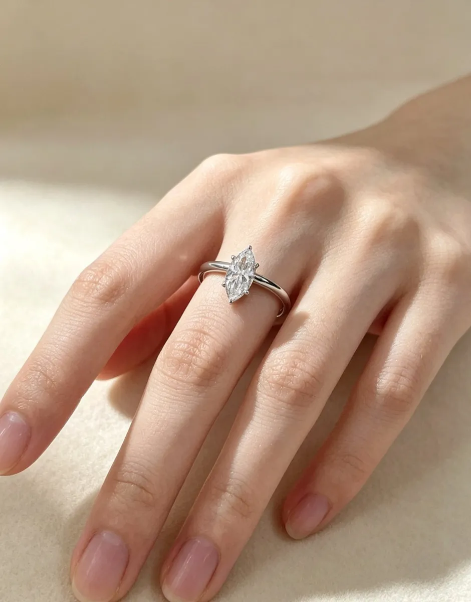 Marquise Straight-Shank Ring view 1