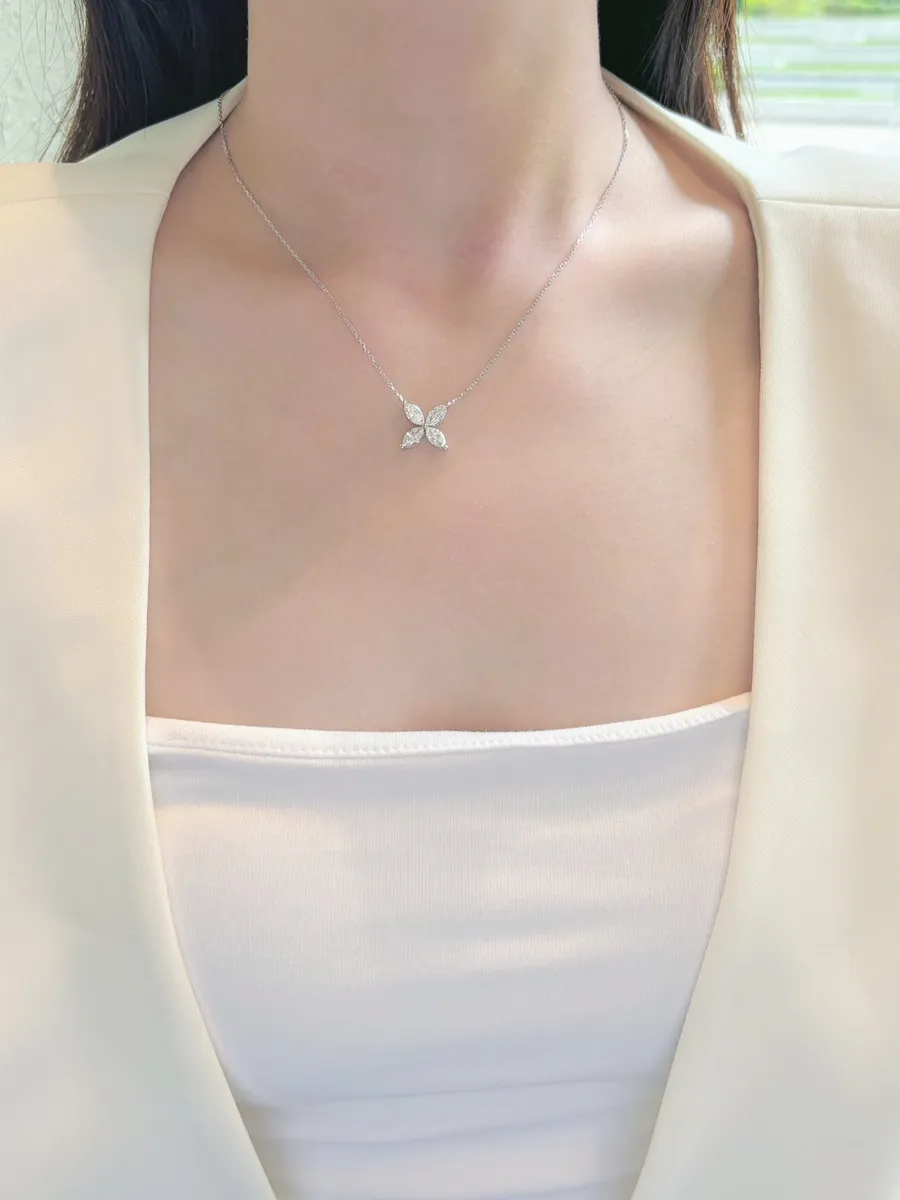 Four-Petal Marquise Necklace view 1