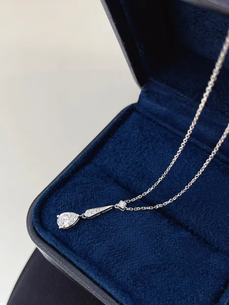 Pear Diamond Pendant Necklace