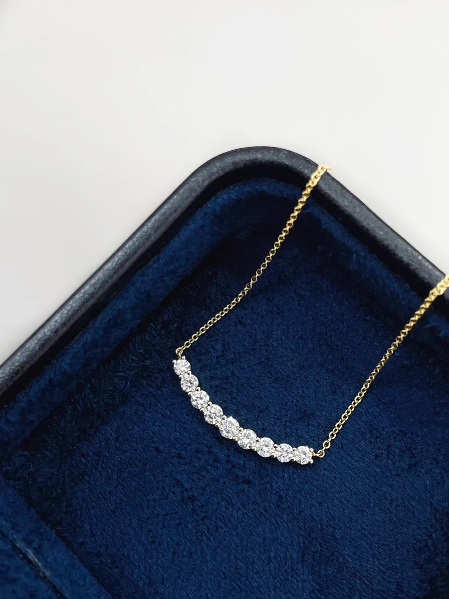 Round Diamond Smile Necklace view 1